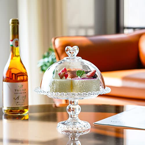 Clear Glass Cake Plate with Dome G574