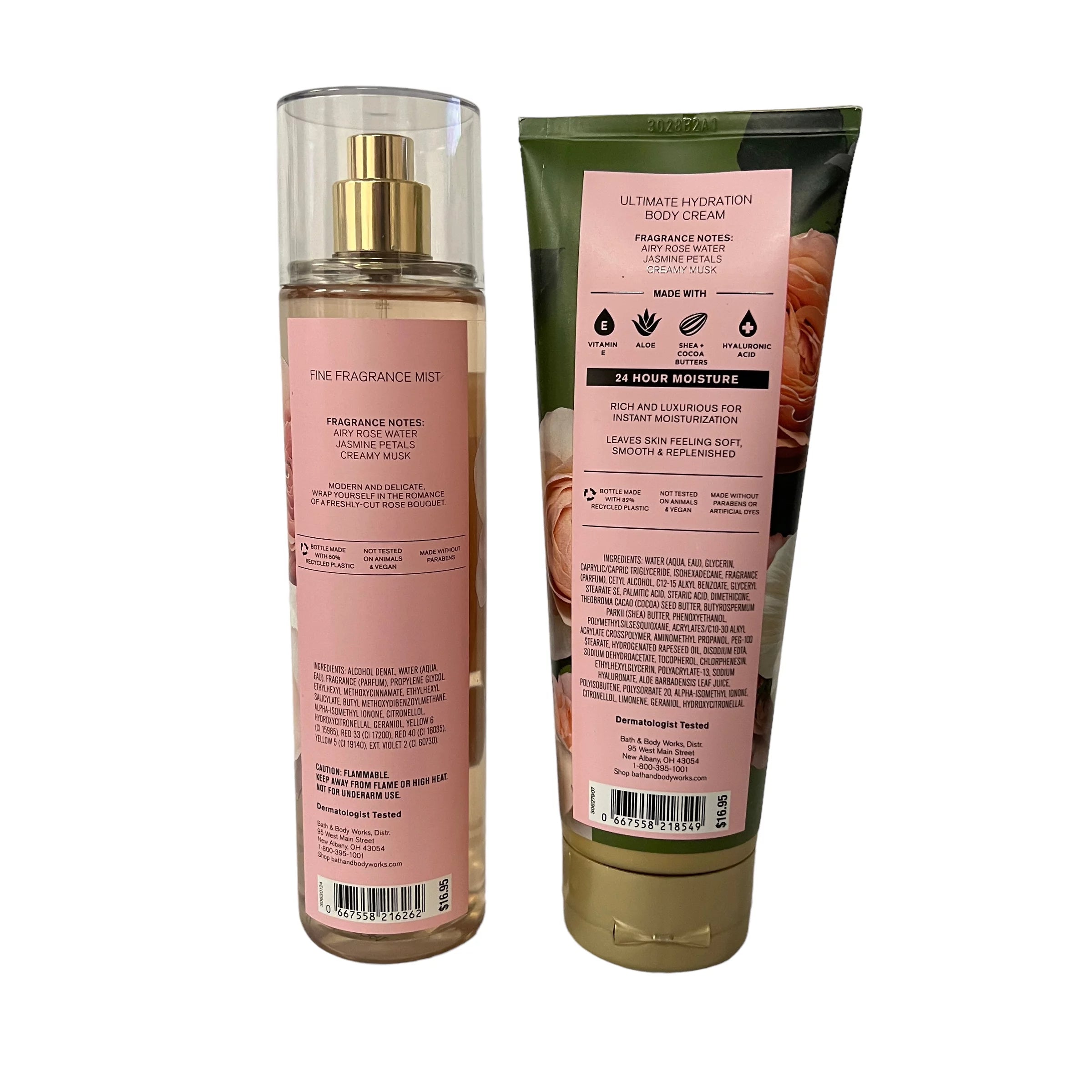 Rose Fragrance Mist & Body Cream Set 8 fl oz D2532