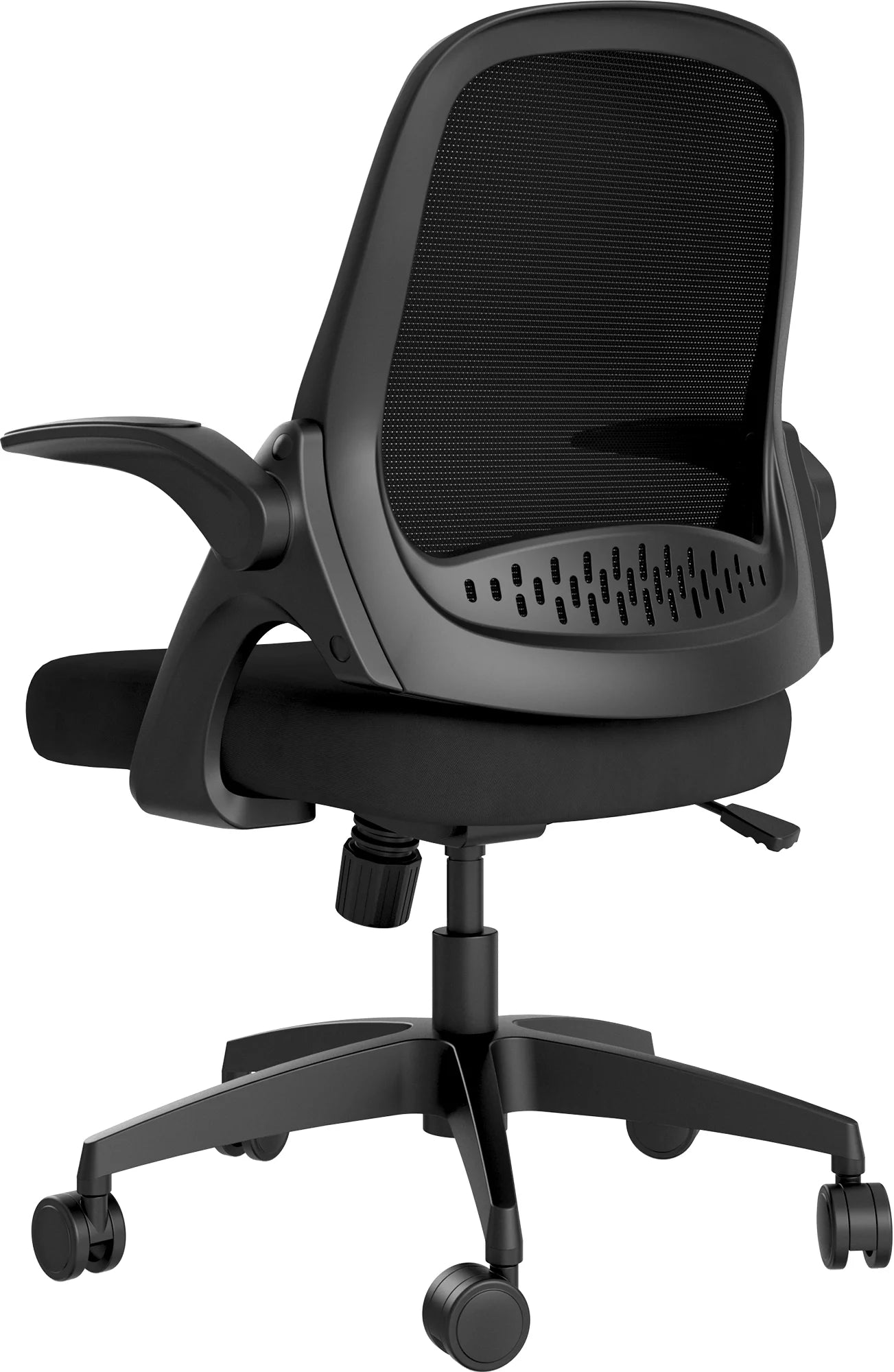 Black Swivel Desk Chair with Flip-up Arms and Adjustable Height X986