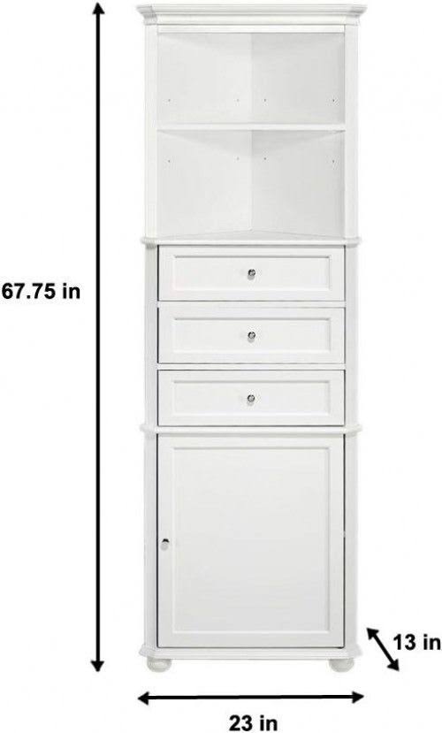 White Corner Linen Cabinet W661