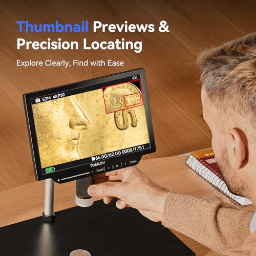 4K Digital Microscope 2000x 52MP 10.1" HDMI with Ring Light 64GB Q7373