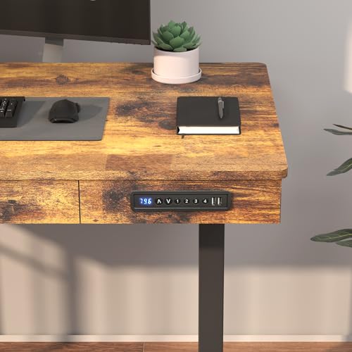White 48 x 24 Inches Height Adjustable Electric Standing Desk D616