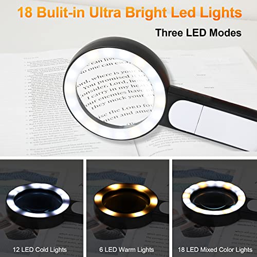 30X Handheld Magnifying Glass with 12 LED Light F1281