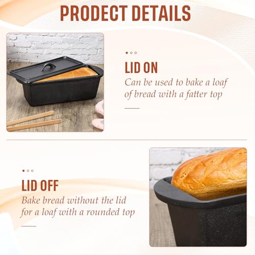 Cast Iron Bread Loaf Pan with Lid 13 x 5 x 4 Inches X3642
