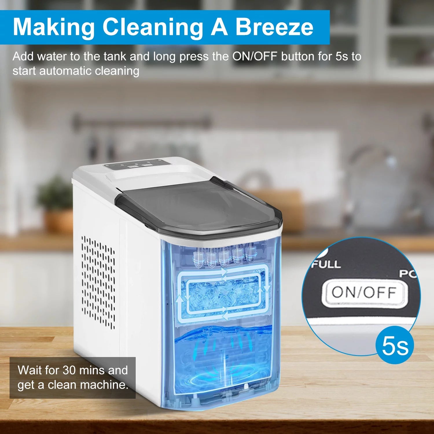 White Portable Countertop Ice Maker G9487