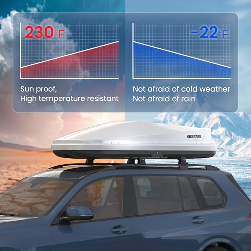 Heavy Duty Hard Shell Waterproof Rooftop Cargo Box, 62 x 31 x 15 Inches, 16 Cubic Feet I635