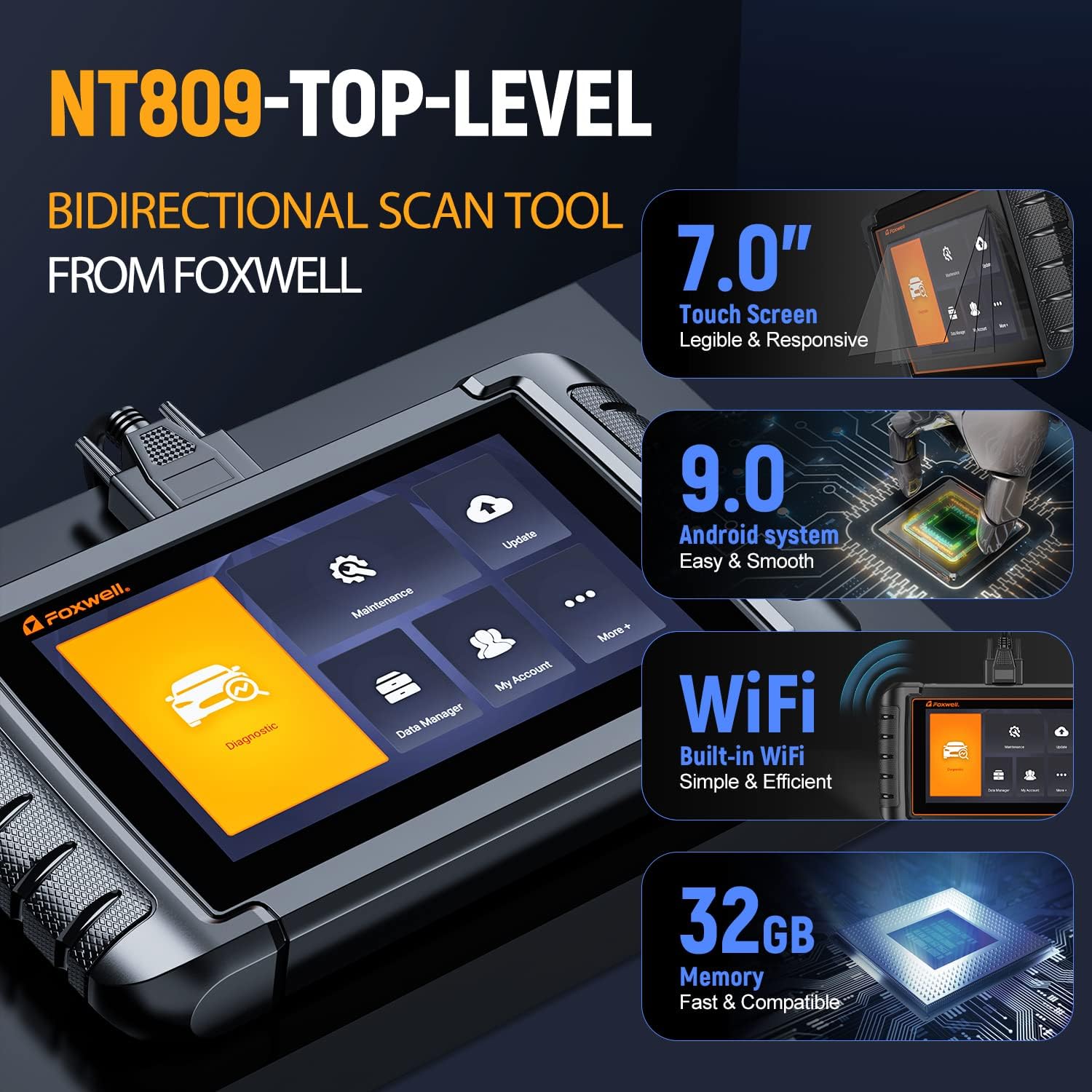 Bidirectional Scan Tool OBD2 Scanner with 30 Service Reset F3227