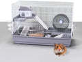 Large 3-Levels Grey Hamster Cage with Accessories V934262