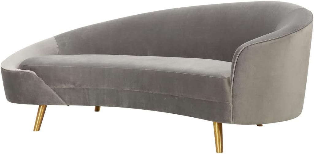 Gray Velvet Upholstered Sofa B3620