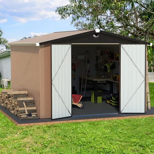 Metal Storage Shed 10x12 with Lockable Doors S414