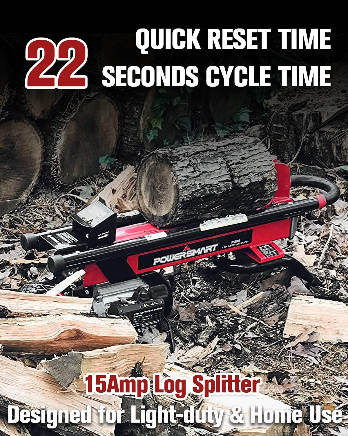 6-Ton Electric Log Splitter with Steel Wedge N508