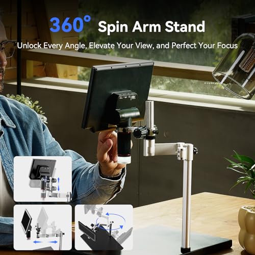 4K Digital Microscope 2000x 52MP 10.1" HDMI with Ring Light 64GB Q7373
