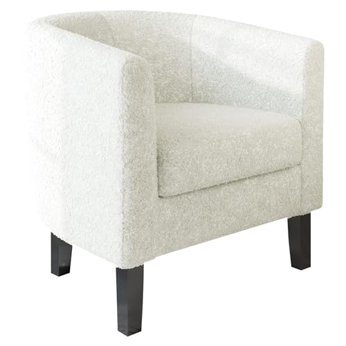 Linen Round Accent Barrel Chair with Flared Legs M258312