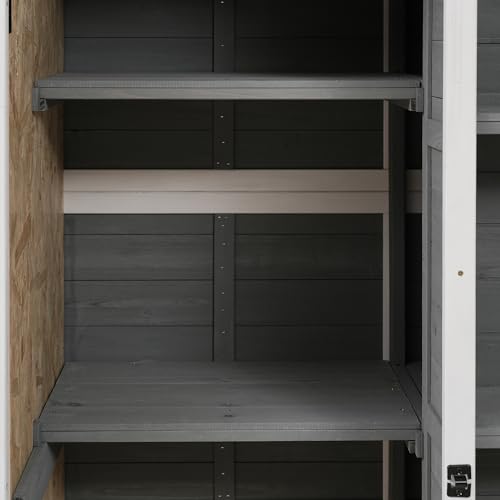 65 inch Fir Wood Garden Potting Bench Table with Storage Shelf, Drawer and Cabinet Y58208