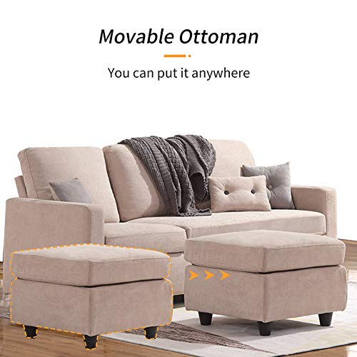 Black L Shaped Convertible Sectional Sofa with Reversible Chaise G3151