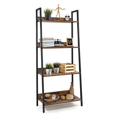 Dark Grey 4-Tier Ladder Shelf W7629