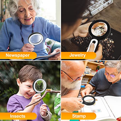 30X Handheld Magnifying Glass with 12 LED Light F1281