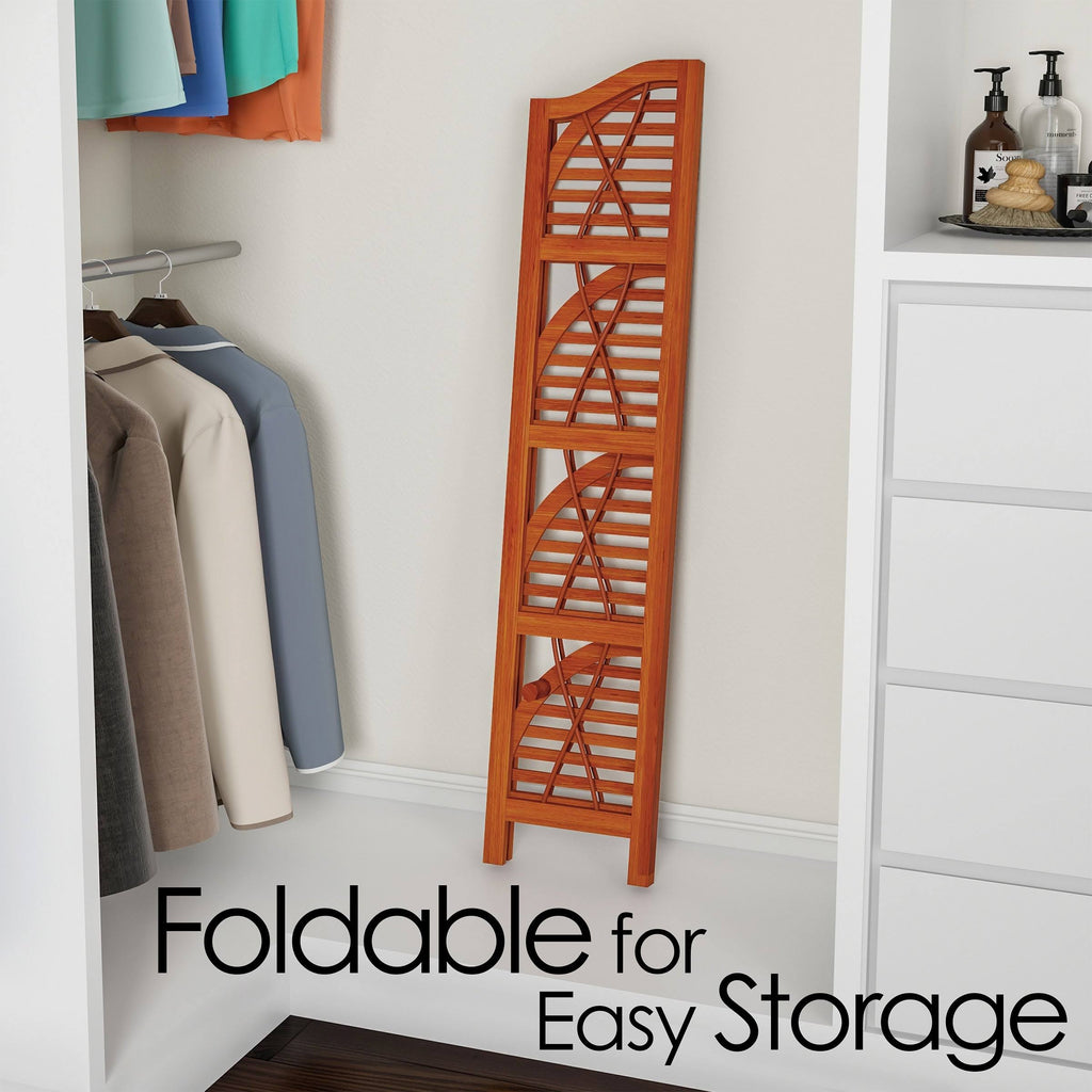 4-Tier Folding Corner Bookcase V6548