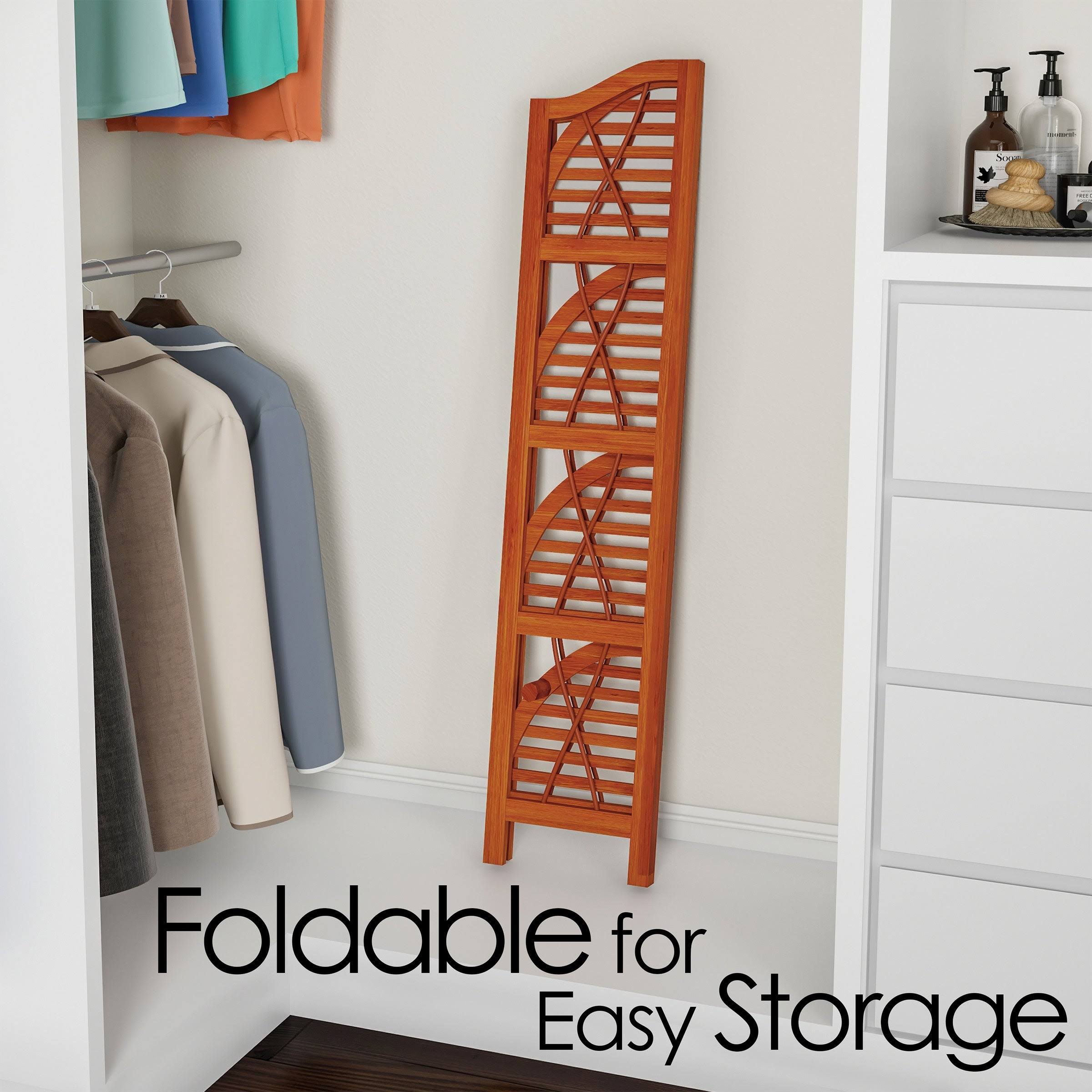 4-Tier Folding Corner Bookcase V6548
