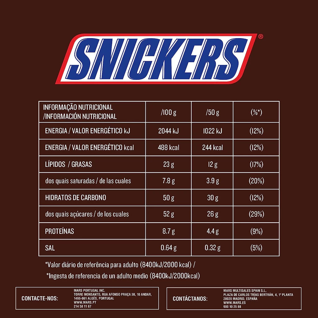 24 bars x 50g Chocolate Covered Caramel Peanuts Candy Bar X85024