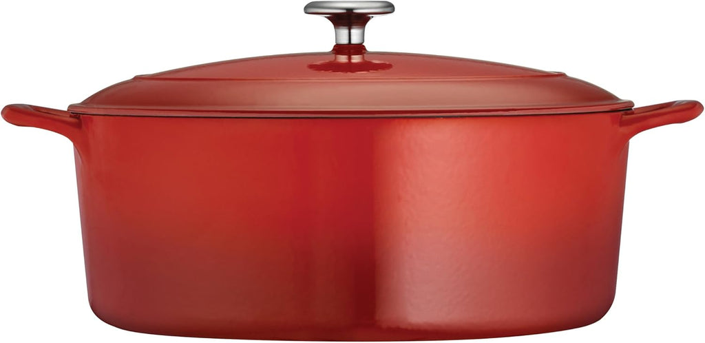Enameled Cast Iron Covered Dutch Oven 7-Quart Gradated Red G509