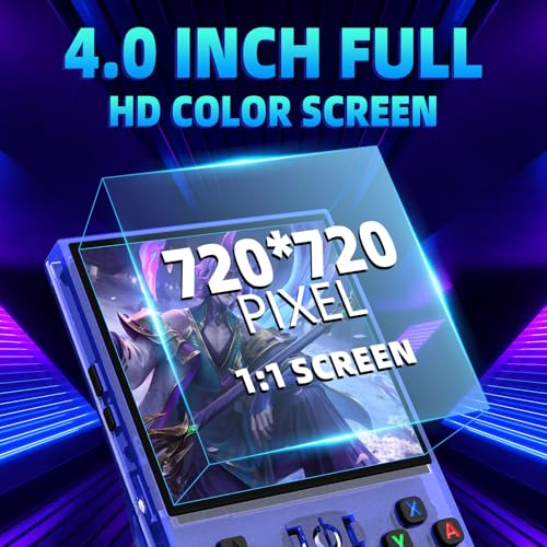 Retro Handheld Game Console with 4.0-in HD IPS Screen (Transparent Black) Q2253
