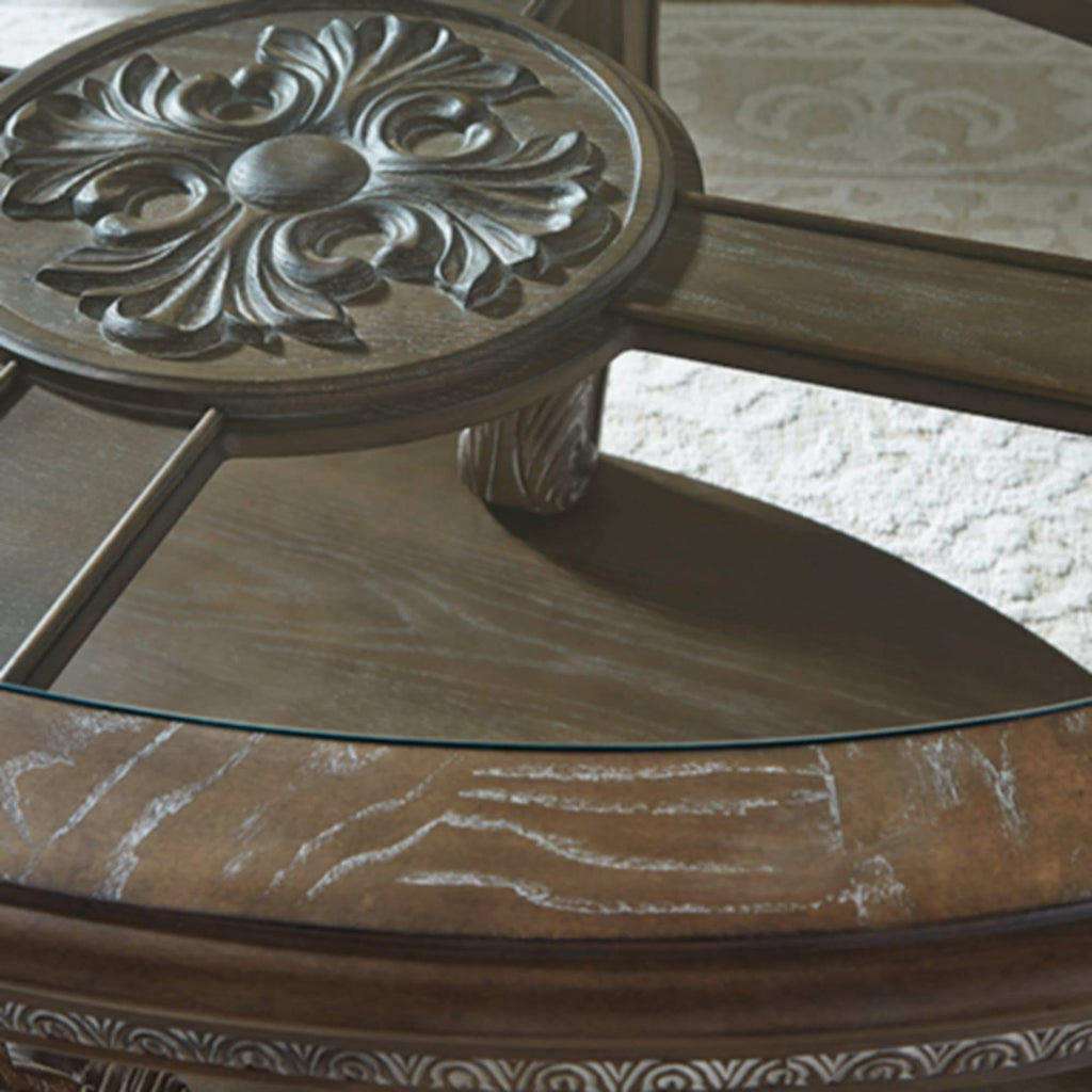 Brown Oval Cocktail Table D247915