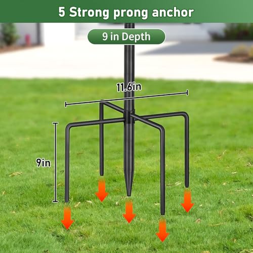 92 Inch Heavy Duty Bird Feeder Pole with Baffle A1180