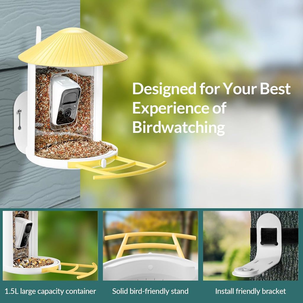 Birdfy Camera with Solar Panel and Pro Perch I7289
