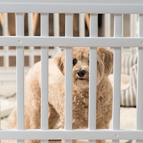 White 4-Panel 24" Foldable Dog Playpen S581367