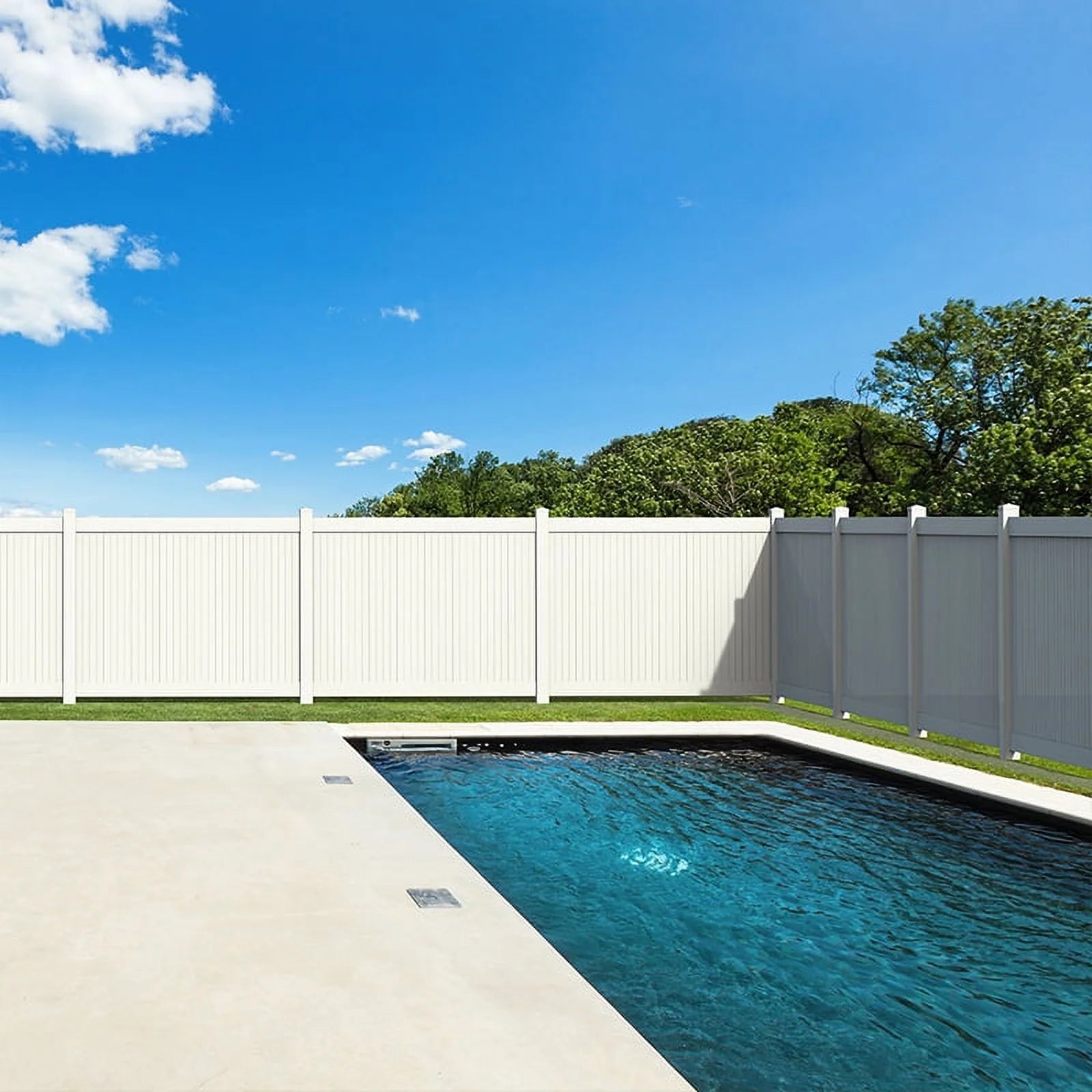 White Vinyl Privacy Fence Panels Set of 2 - 6ft.H x 6ft.W T90134