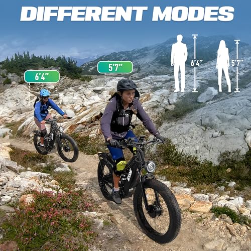 5000W Dual Motor Electric Bike with 60V 32AH Battery 26x4 Fat Tire Full Suspension 7-Speed Gear Z110687
