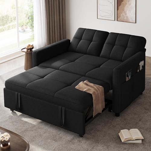Grey 3-in-1 Convertible Sofa Bed with Pull-Out Bed T49148