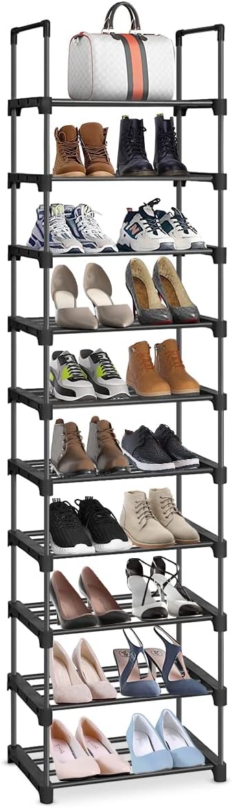 10 Tiers Tall Narrow Metal Shoe Rack L234126