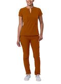 Notched V-Neck Scrub Top & Skinny Cargo Scrub Pants J178991